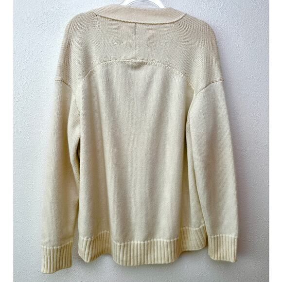 Jil Sander Cream V-Neck Button Long Sleeve Knit Sweater 40 / 8 - Picture 6 of 16